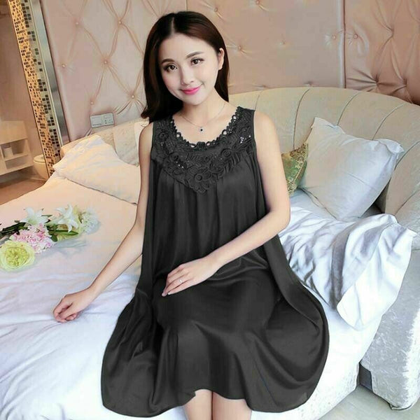 Most Fit M to 3XL Women Silk Silky Satin Pajamas Robe Nightgown Soft Sleepwear