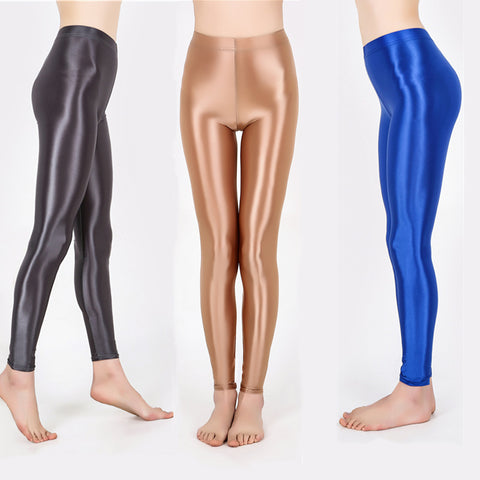 3X Women Smooth Shiny stretchy Sport Gym Yoga Outfit Long Leggings