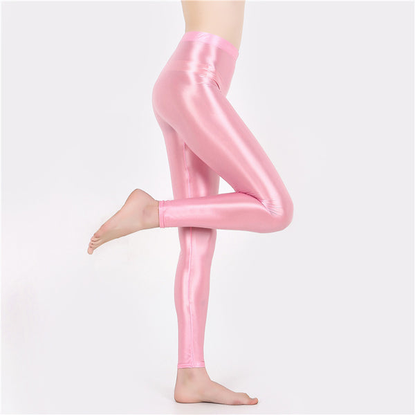 3X Women Smooth Shiny stretchy Sport Gym Yoga Outfit Long Leggings