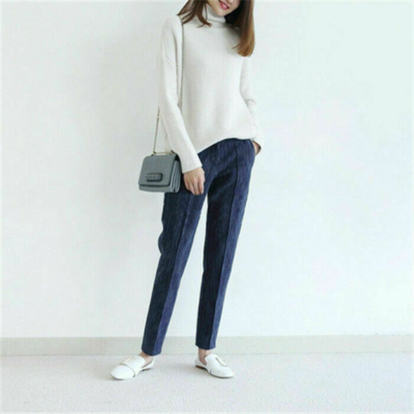 Women Casual Cashmere Turtleneck Long Sleeve Knitwear Casual Top Sweater