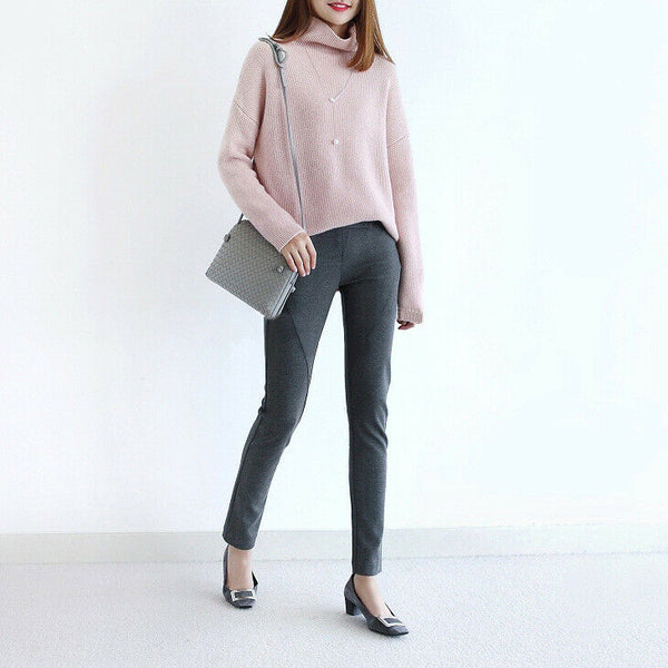 Women Casual Cashmere Turtleneck Long Sleeve Knitwear Casual Top Sweater