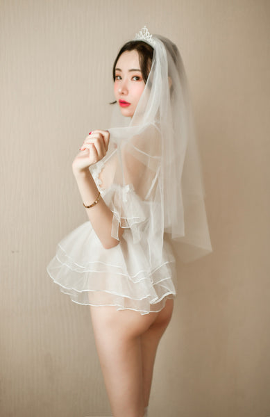 Sexy Princess Mesh Bride Lingerie Nightdress See through Lace Sling Pajamas