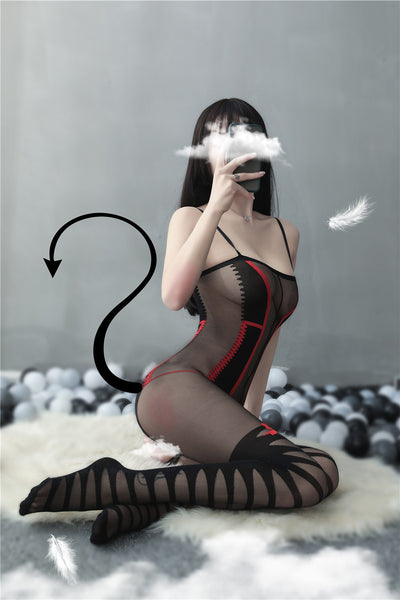 Nice Women Nightgown Sexy Red Bow Cross Striped Sleepwear Lace Teddy Dress Babydoll Nightwear