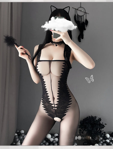 Women Nightgown Sexy tube top  Deep V open crotch Sleepwear Lace Teddy Dress jumpsuit Babydoll Nightwear