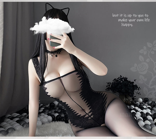 Women Nightgown Sexy tube top  Deep V open crotch Sleepwear Lace Teddy Dress jumpsuit Babydoll Nightwear