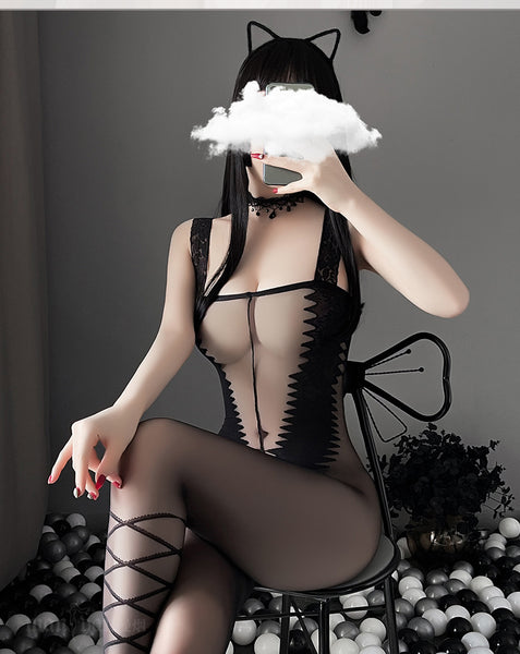 Women Nightgown Sexy tube top  Deep V open crotch Sleepwear Lace Teddy Dress jumpsuit Babydoll Nightwear