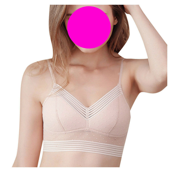 Sexy Women Deep U Low Back Wireless Lifting Cup Push up Lace Bra