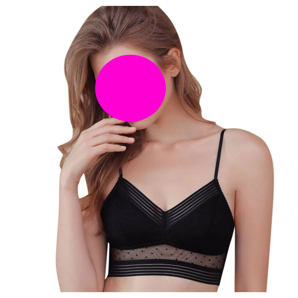Sexy Women Deep U Low Back Wireless Lifting Cup Push up Lace Bra