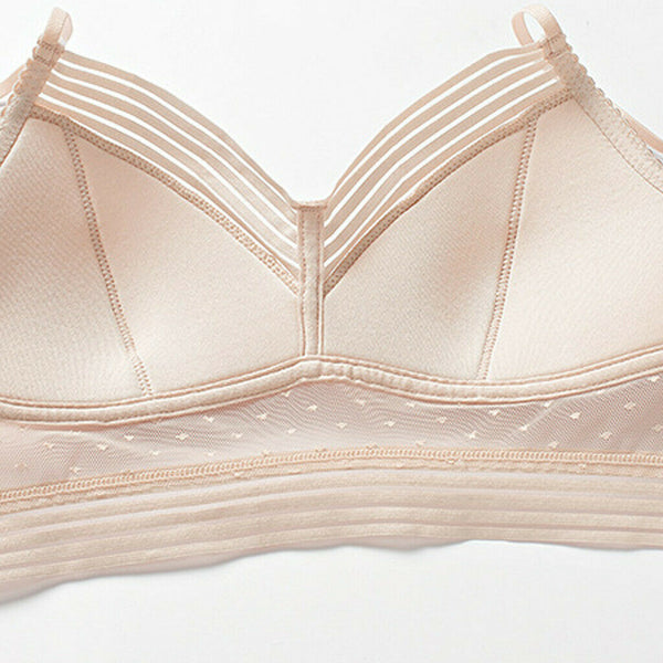 Sexy Women Deep U Low Back Wireless Lifting Cup Push up Lace Bra