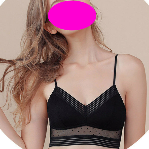 Sexy Women Deep U Low Back Wireless Lifting Cup Push up Lace Bra