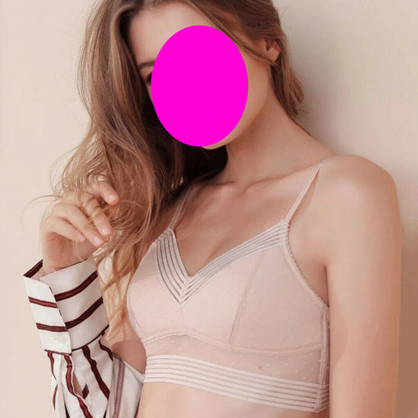 Sexy Women Deep U Low Back Wireless Lifting Cup Push up Lace Bra