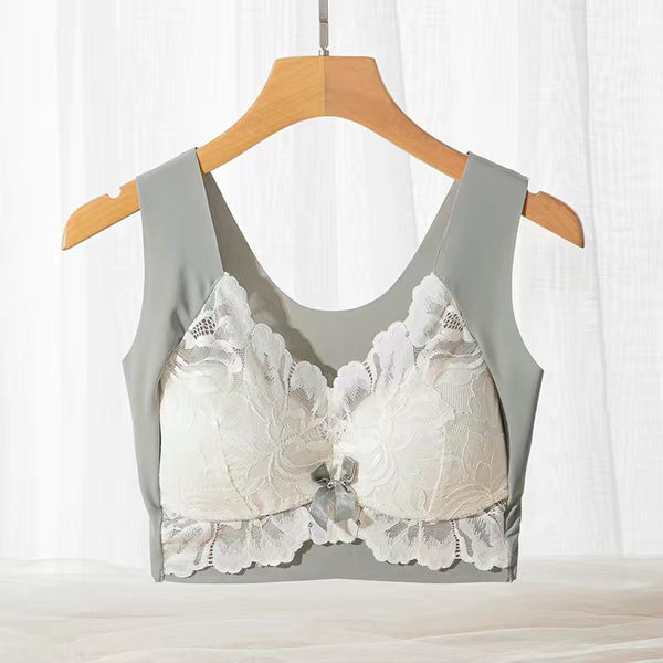 Sexy Light Elastic Wireless Lifting Cup Push up Vest Lace Sleep Bra