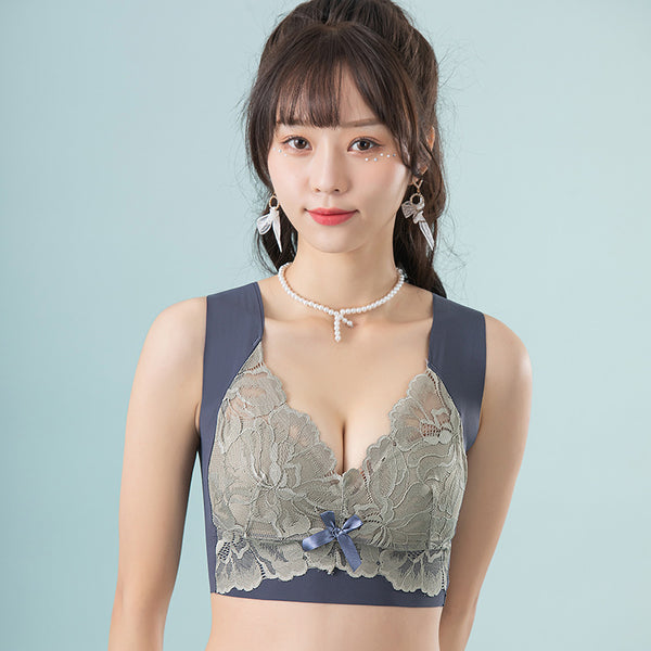 Sexy Light Elastic Wireless Lifting Cup Push up Vest Lace Sleep Bra
