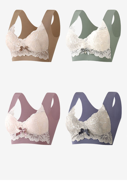 Sexy Light Elastic Wireless Lifting Cup Push up Vest Lace Sleep Bra