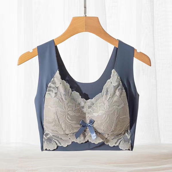 Sexy Light Elastic Wireless Lifting Cup Push up Vest Lace Sleep Bra