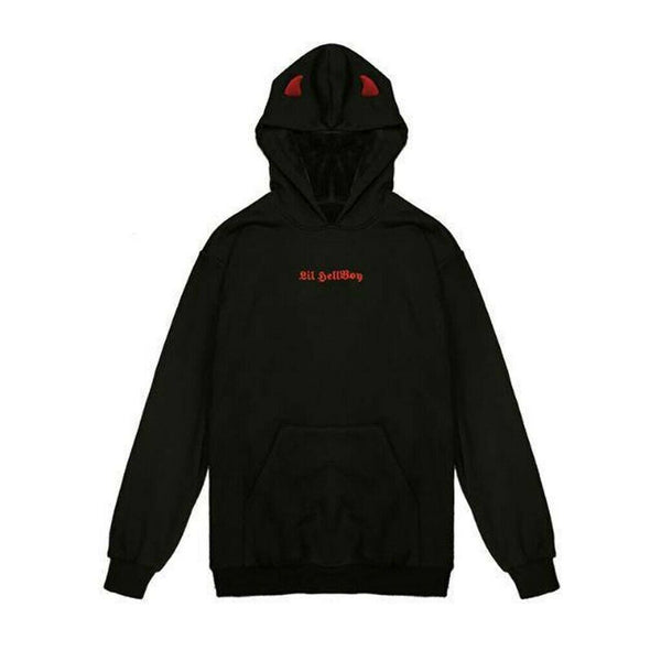Kawaii Demon Dark Wings Hoodie Sweatshirt Punk Gothic Black Devil Sweater