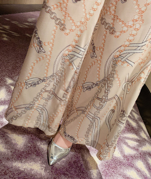 Summer Retro Vintage Fashion Suit White Collar Short Sleeves straight Pants High Waist Jumpsuit Pantsuit