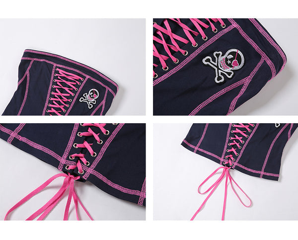 Sexy Patchwork Strapless Vest Summer Women Off Shoulder Tube Corset Top Blouse