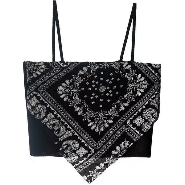 Hot Summer Beautiful Women Geometric Printed Camisole Sleeveless Spaghetti Strap Tube Tops Outer Top