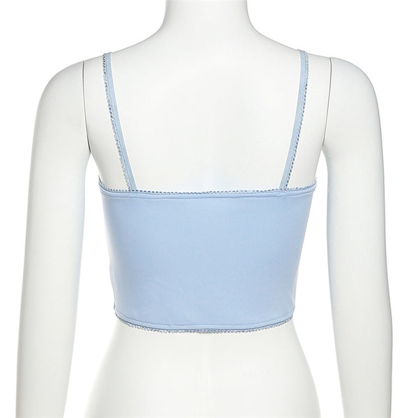 Cozy Women Clothing Floral Printed Sleeveless Spaghetti Strap Vest Crop Tank Top