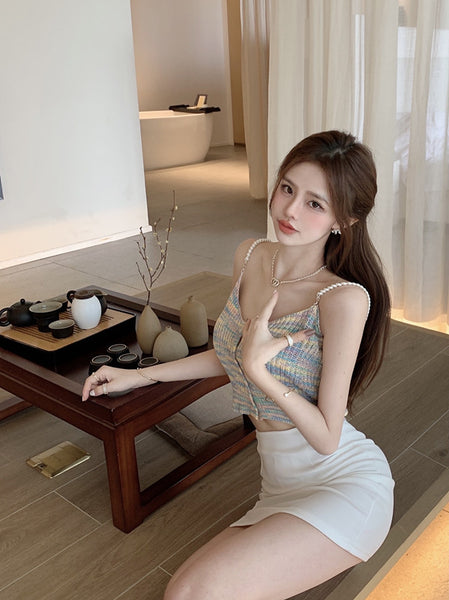 Great Look Summer Sexy Ladies Colorful Short Sleeveless Sling Spaghetti Strap Vest Top