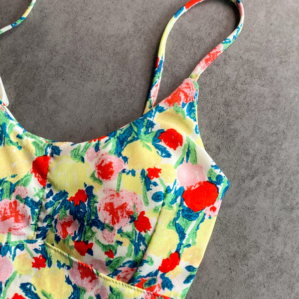 Summer Fairy Sweet Women Camisole Floral Printed Spaghetti Strap Outer Wear Short Top Vest Blouse