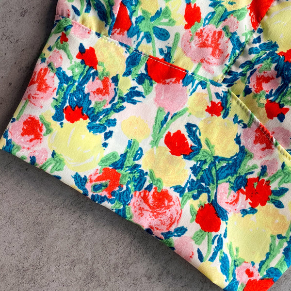 Summer Fairy Sweet Women Camisole Floral Printed Spaghetti Strap Outer Wear Short Top Vest Blouse