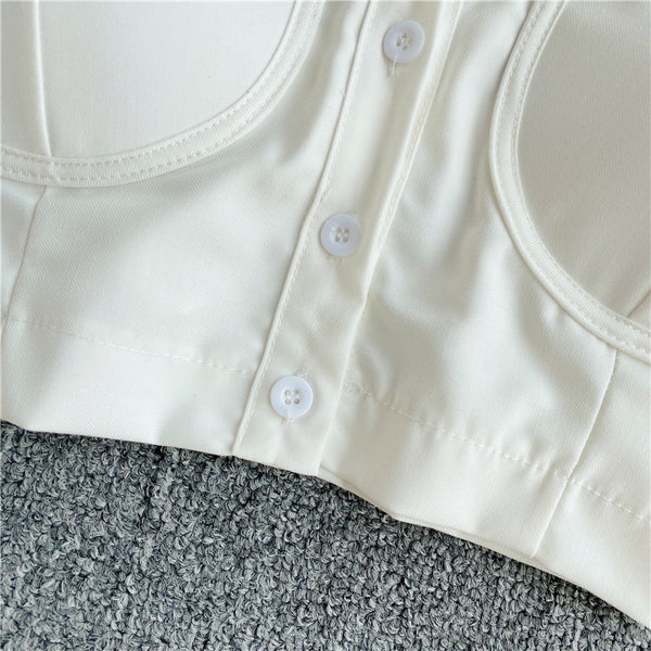 Trend Women White Halter Neck Polo Collar Off Shoulder Puff Long Sleeves Club Party Crop Top Blouse