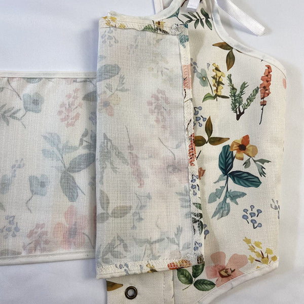 Summer Women Retro Wrap Palace Waist Tie Straps Round Neck Floral Printed Vest Outer Wear Crop Top