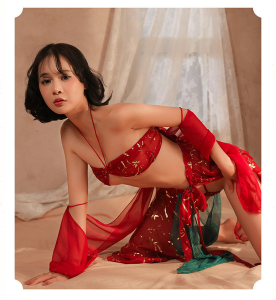 Fancy Ladies Large Size Sexy Cosplay Lingerie Halter Neck Tube top Night Sleep Wear Dress