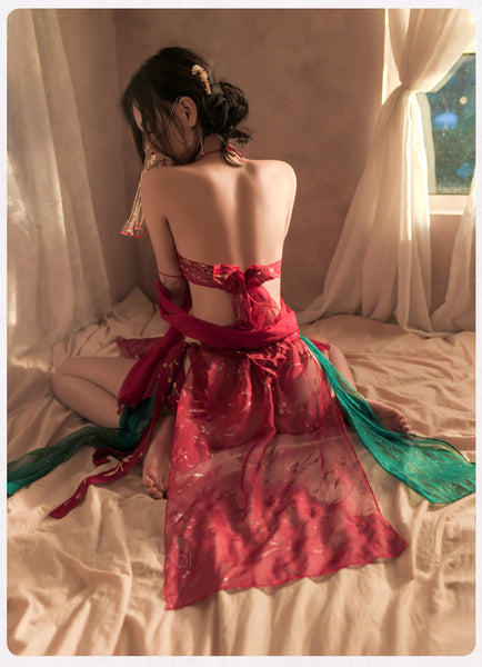 Fancy Ladies Large Size Sexy Cosplay Lingerie Halter Neck Tube top Night Sleep Wear Dress