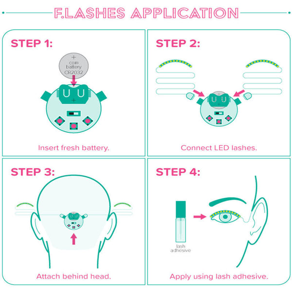 2 Pair LED Blue Color Luminous Eyelash Light Up Fashion False Eye Lash Party Icon Club Bar