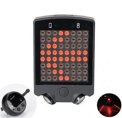 LED Wireless Bicycle Bike Rear Laser Light Turn Signal Direction Sign Safety