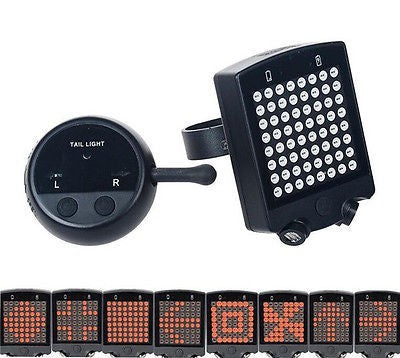 LED Wireless Bicycle Bike Rear Laser Light Turn Signal Direction Sign Safety