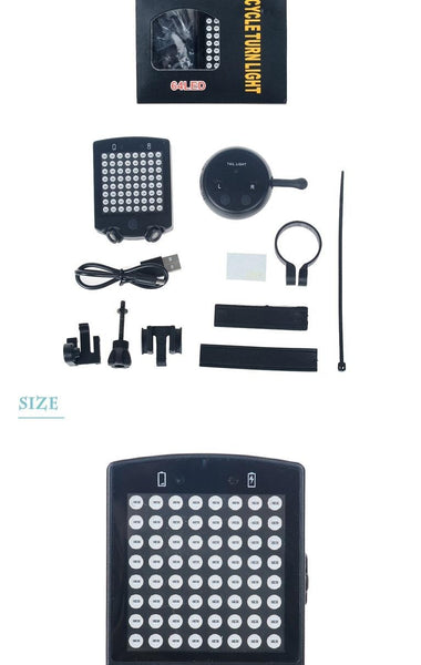LED Wireless Bicycle Bike Rear Laser Light Turn Signal Direction Sign Safety