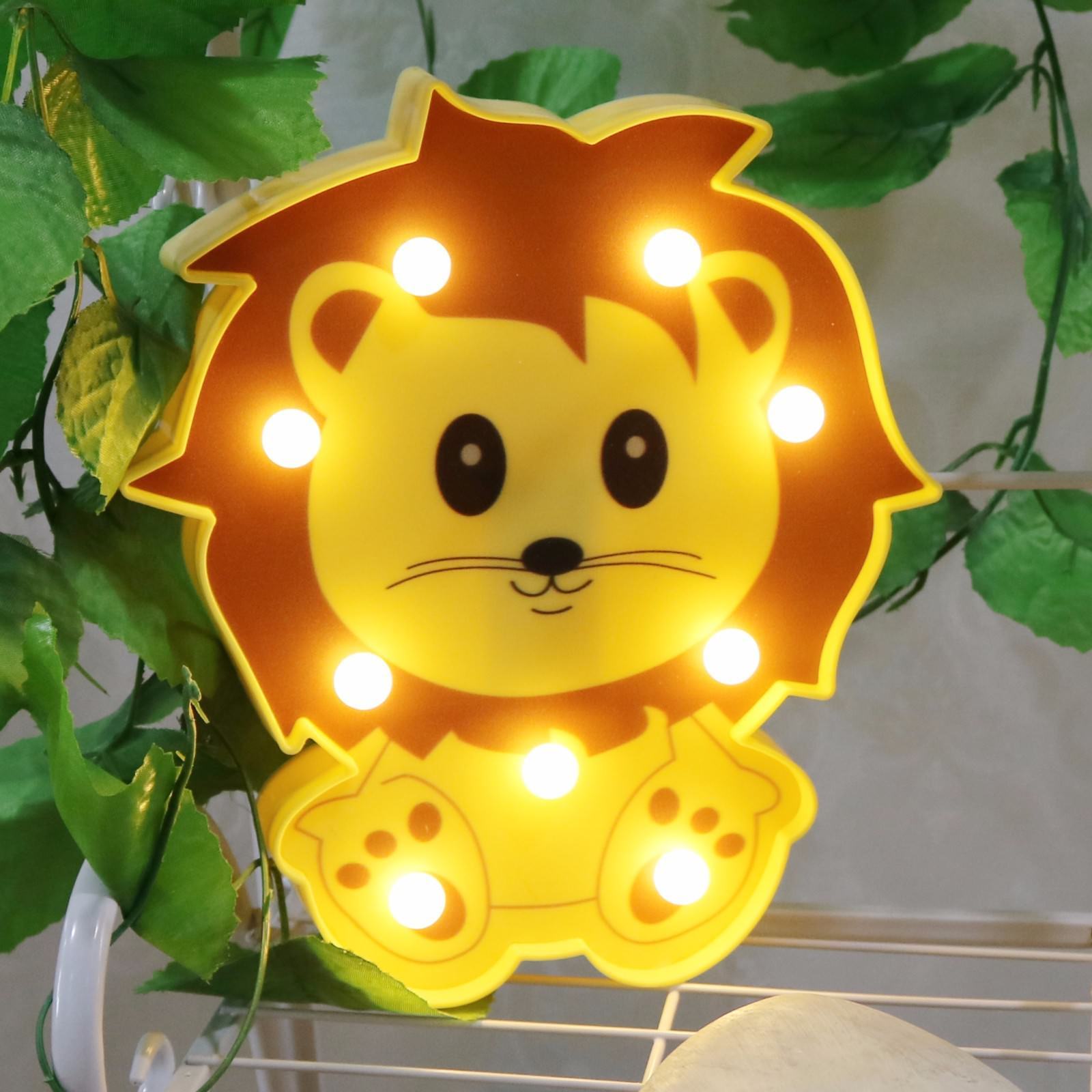 Lovely Animal lion panda raccoon decorative lamp Baby Child Bedroom Night Lights