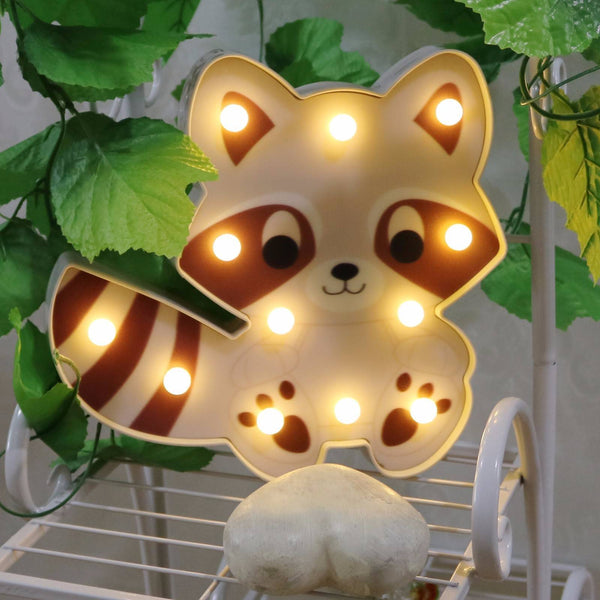 Lovely Animal lion panda raccoon decorative lamp Baby Child Bedroom Night Lights