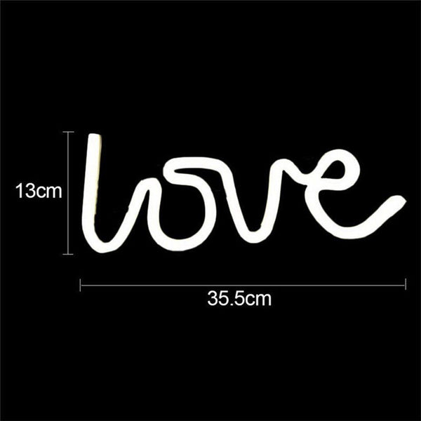 Romantic LOVE Shape LED Neon Light Home Children Bedroom Wall Decoration Light