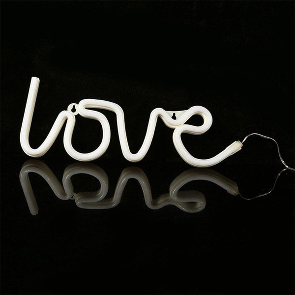 Romantic LOVE Shape LED Neon Light Home Children Bedroom Wall Decoration Light