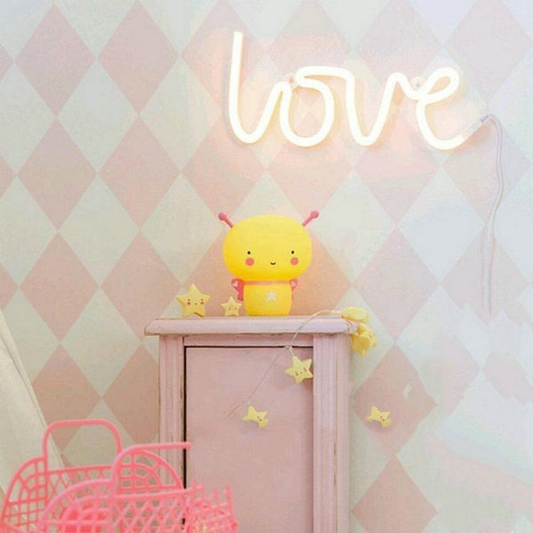 Romantic LOVE Shape LED Neon Light Home Children Bedroom Wall Decoration Light