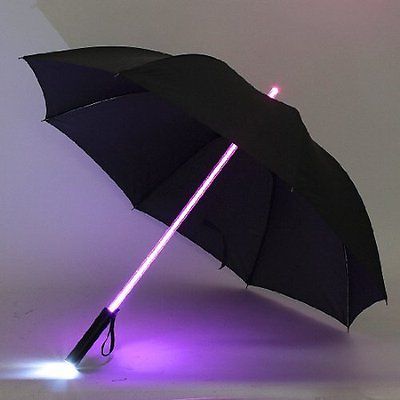 Innovative Modern LED Rain Umbrella Light Blade Runner Night Flash Flashlight