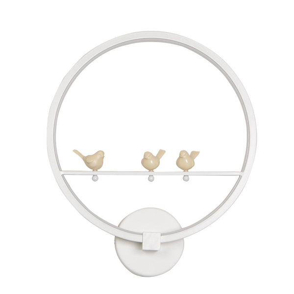 Round Wall LED Modern Creative Bed Lamp Bedroom Living Room Birds Chamber Light