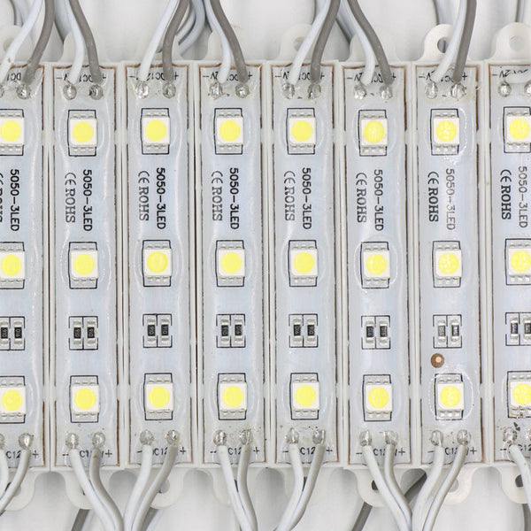 1000pcs SMD5050 SMD 5050 3 LEDs Pure Cool White LED Module Light Waterproof IP65