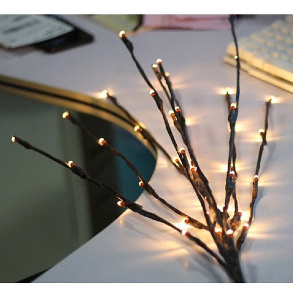 3V 20 LED Warm White Lights Willow Twig Lighted Branch For Home Decoration 80CM