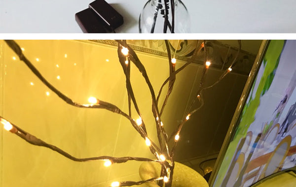 3V 20 LED Warm White Lights Willow Twig Lighted Branch For Home Decoration 80CM