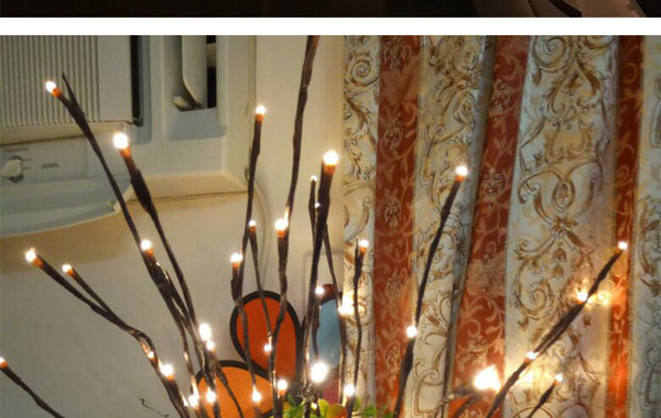 3V 20 LED Warm White Lights Willow Twig Lighted Branch For Home Decoration 80CM