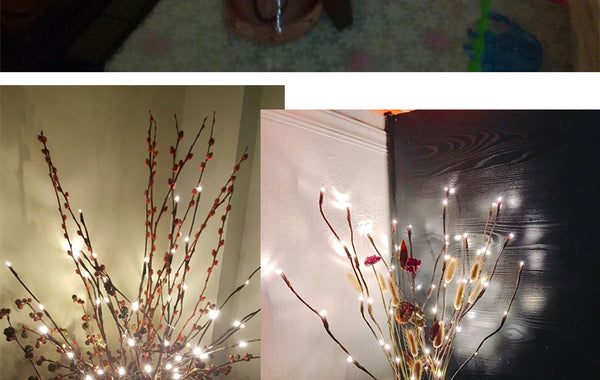 3V 20 LED Warm White Lights Willow Twig Lighted Branch For Home Decoration 80CM