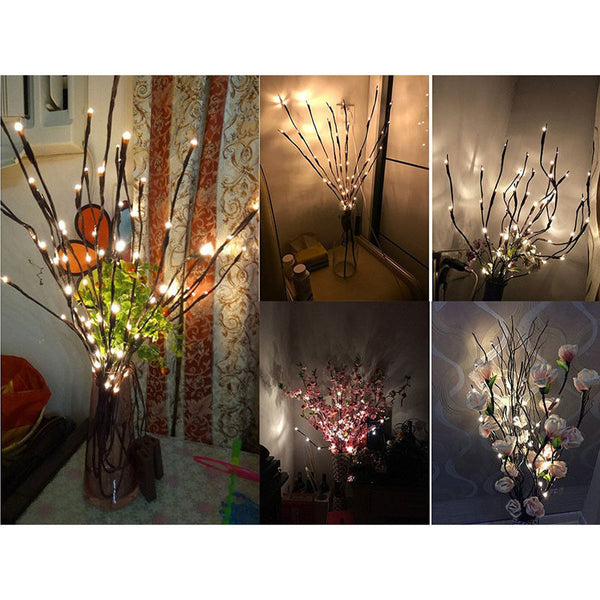 3V 20 LED Warm White Lights Willow Twig Lighted Branch For Home Decoration 80CM
