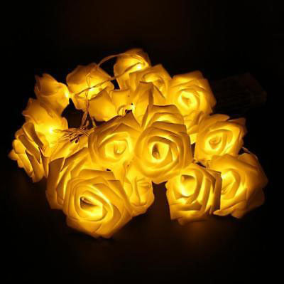 Rose Fairy String Flower Wedding Party Led Lights Christmas Decor Garden Light