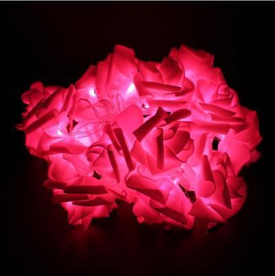 Rose Fairy String Flower Wedding Party Led Lights Christmas Decor Garden Light